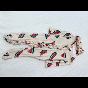 SpearmintLove Footed Onesie w/headband